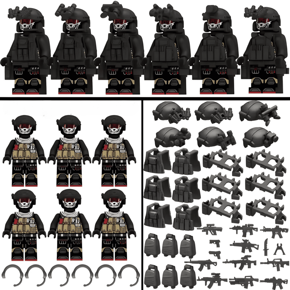 Elite Swat Team Block Figures Set of 6pcs With Assortment of
