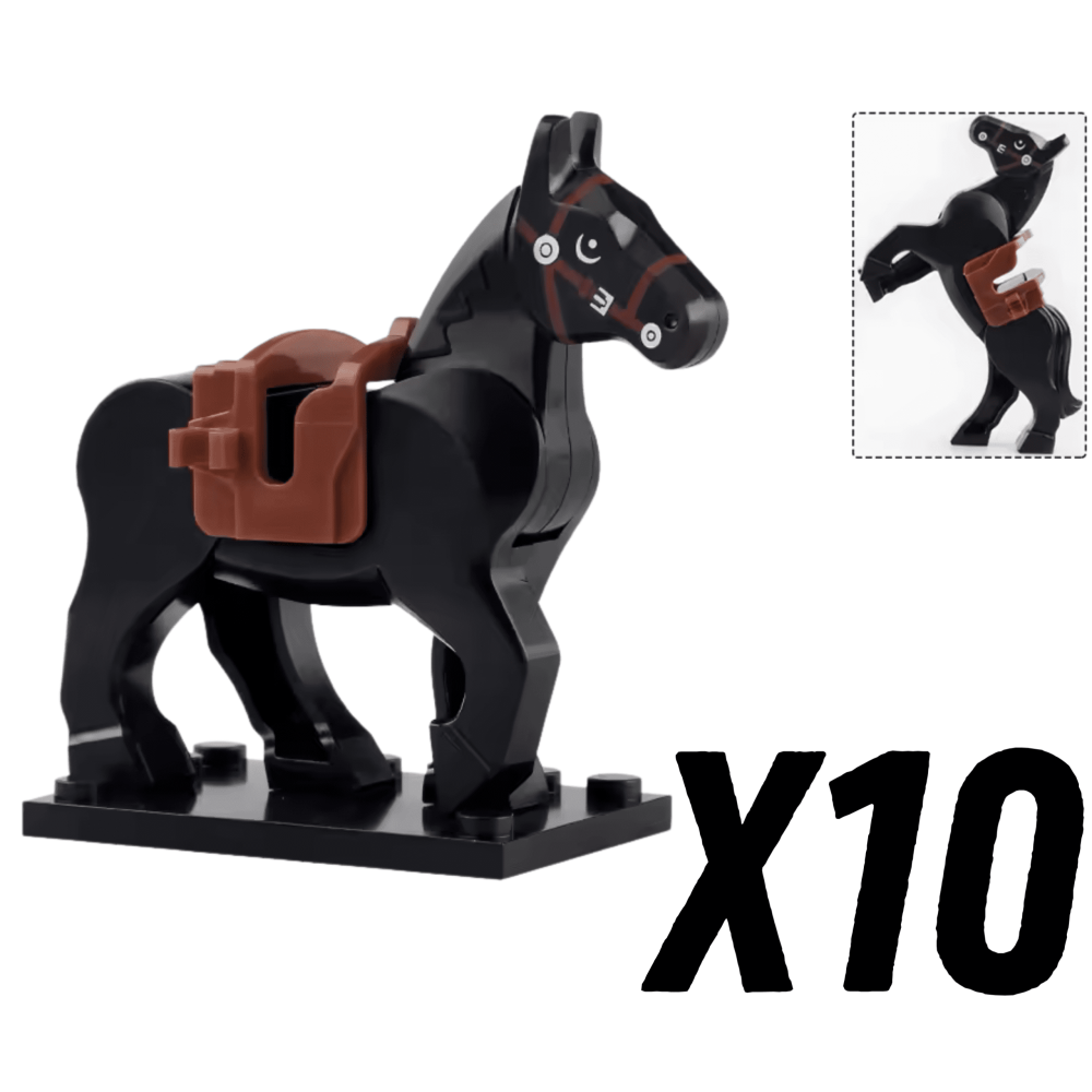 Medieval Knights Horses and Mounts Block Figures Style 2