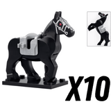 Medieval Knights Horses and Mounts Block Figures Style 2
