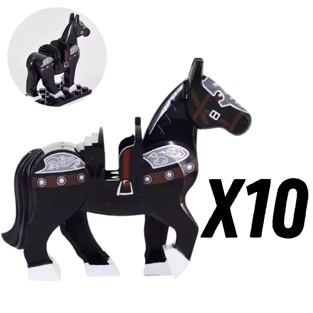 Medieval Knights Horses and Mounts Block Figures