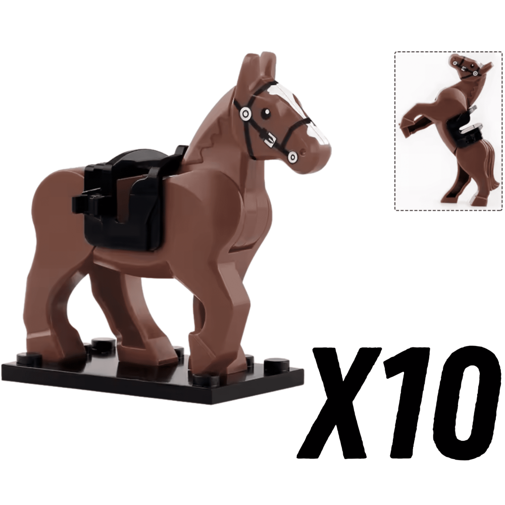 Medieval Knights Horses and Mounts Block Figures Style 2