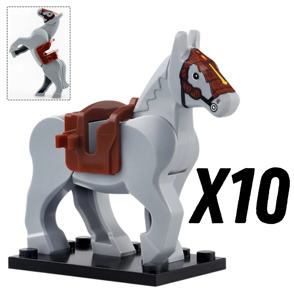 Medieval Knights Horses and Mounts Block Figures