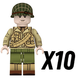 WW2 USA Military Soldiers Block Figures