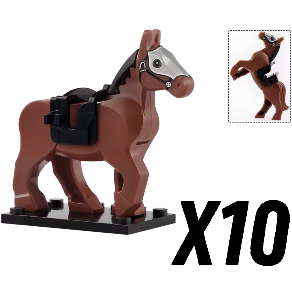 Medieval Knights Horses and Mounts Block Figures Style 2