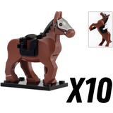 Medieval Knights Horses and Mounts Block Figures Style 2
