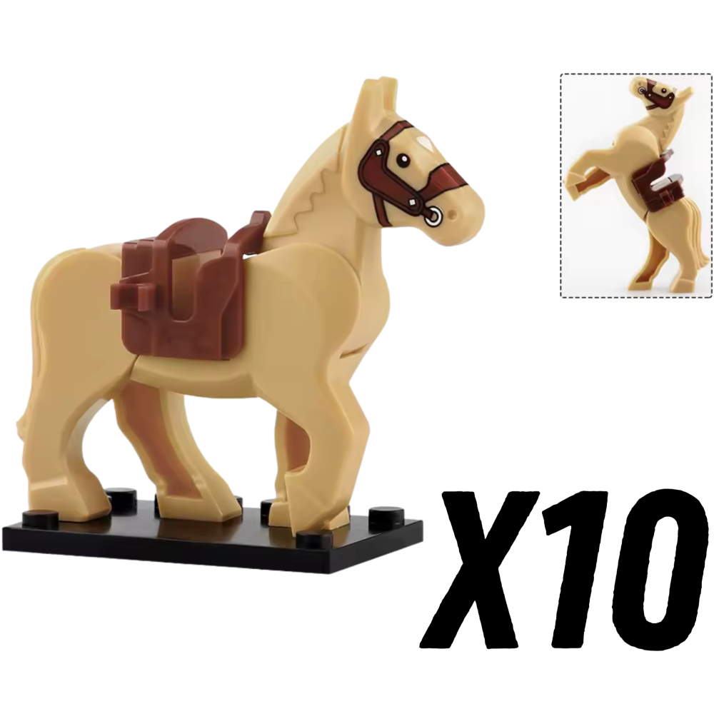 Medieval Knights Horses and Mounts Block Figures Style 2