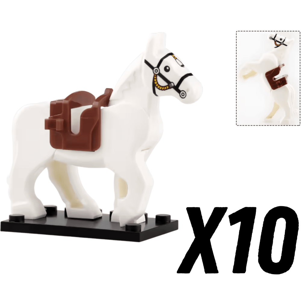 Medieval Knights Horses and Mounts Block Figures Style 2
