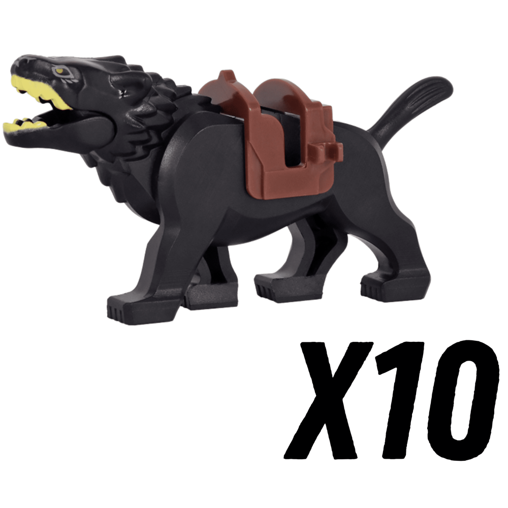 Lord of the Rings Black Warg Mount Block Figures Set