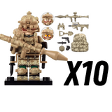 US Desert Strike Force Military Building Block Block Figures with Tactical Loadout