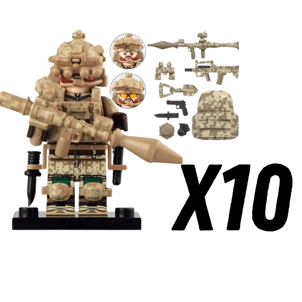 US Desert Strike Force Military Building Block Block Figures with Tactical Loadout