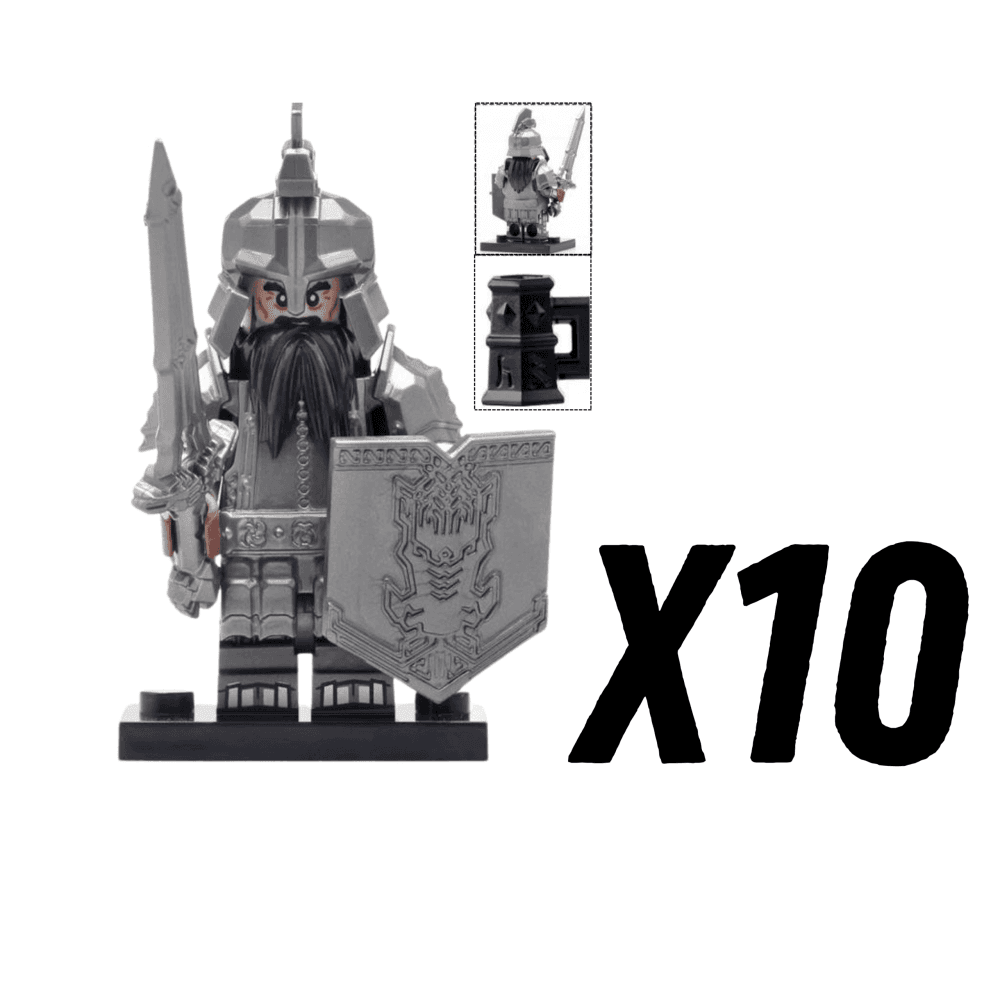 Lord the Rings Iron Hill Dwarves Great Swords Block Figures Set 10pcs