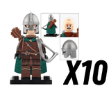 Lord the Rings Riders Rohan Archers Block Figures Set 10pcs