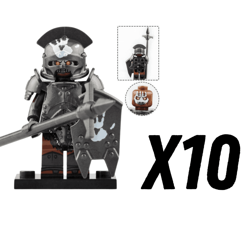 Lord the Rings Uruk-Hai Halberd Spears Infantry Block Figures Set 5pcs