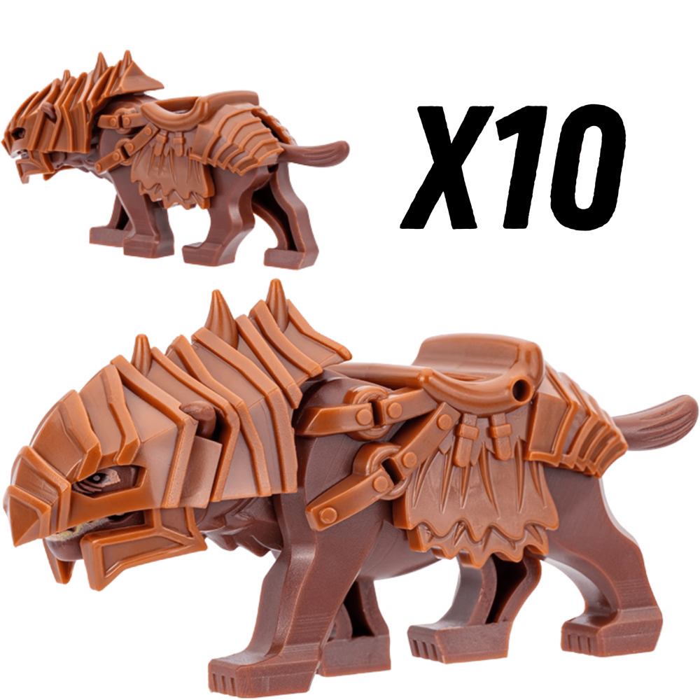 Lord of the Rings Armored Wargs (Brown) Block Figures Set