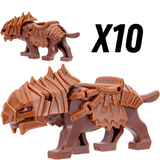 Lord of the Rings Armored Wargs (Brown) Block Figures Set