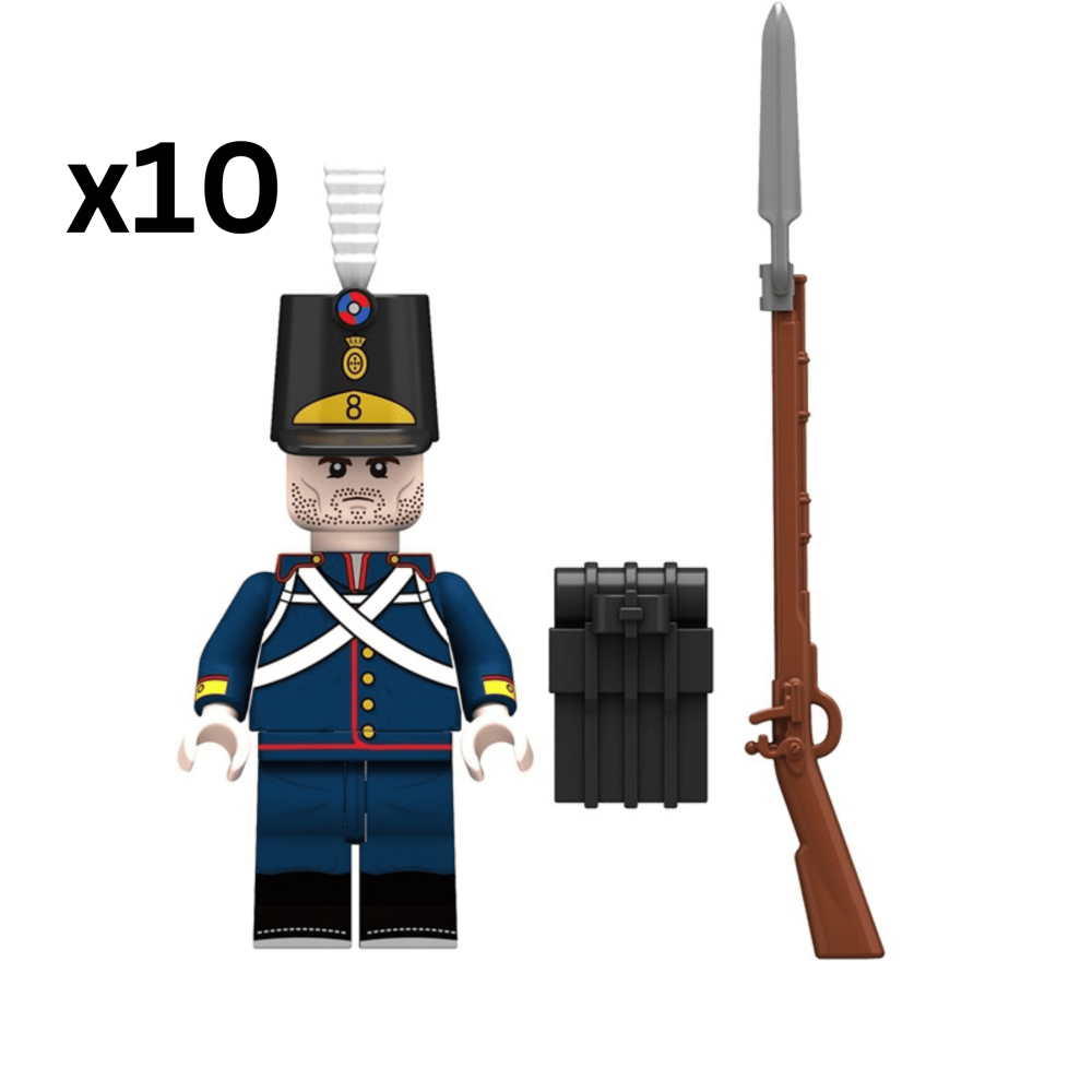 Napoleonic Wars Portuguese Line Infantry Block Figures Set of 10pcs