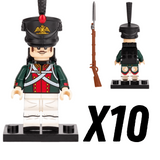 Napoleonic Wars Russian Foot Guard Bayonet Riflemen Block Figures Set of 5pcs