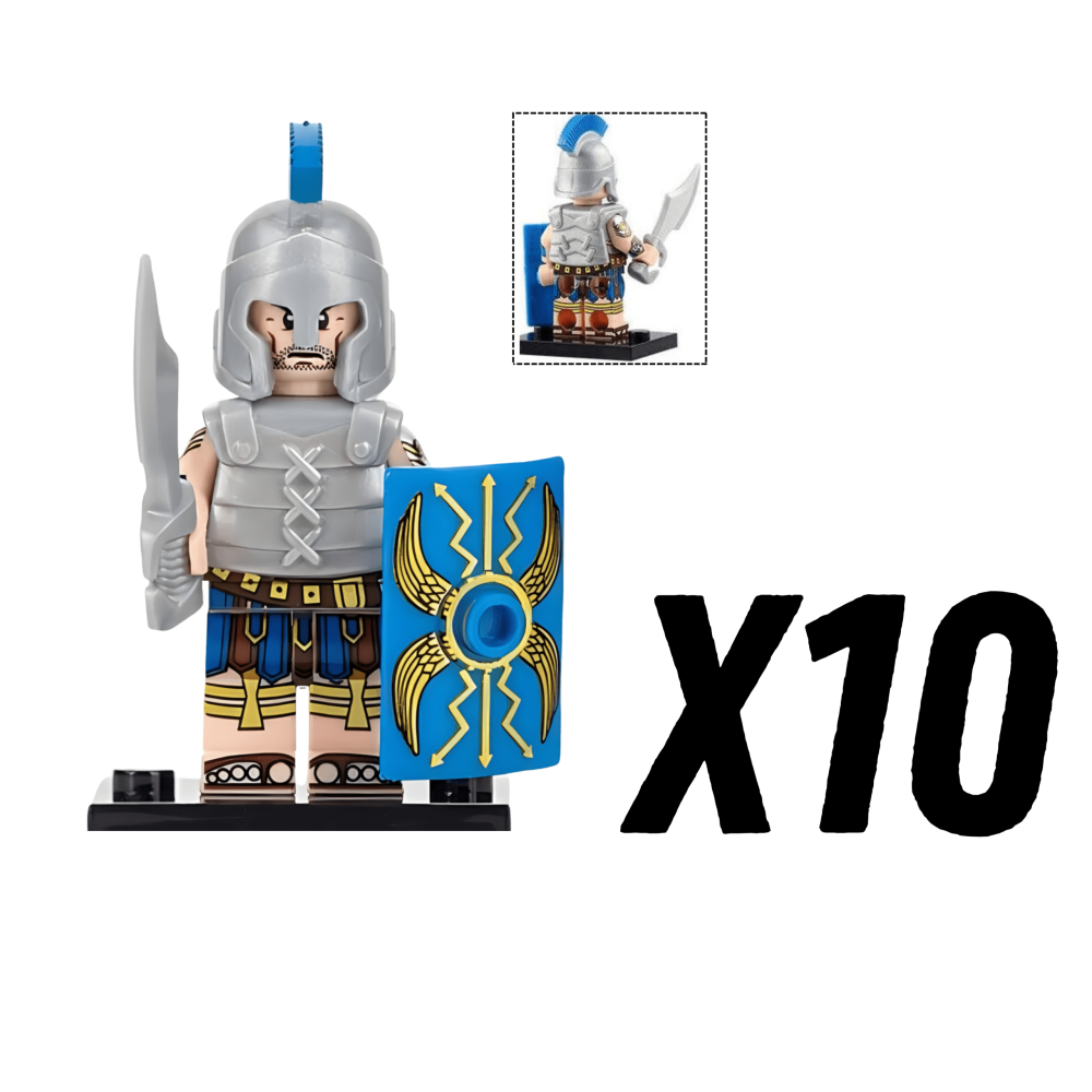 Roman Legion Infantry (Blue) Block Figures Set of 10pcs