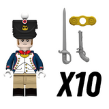 Napoleonic Wars Officer Of the French Infantry Block Figures Set of 5pcs