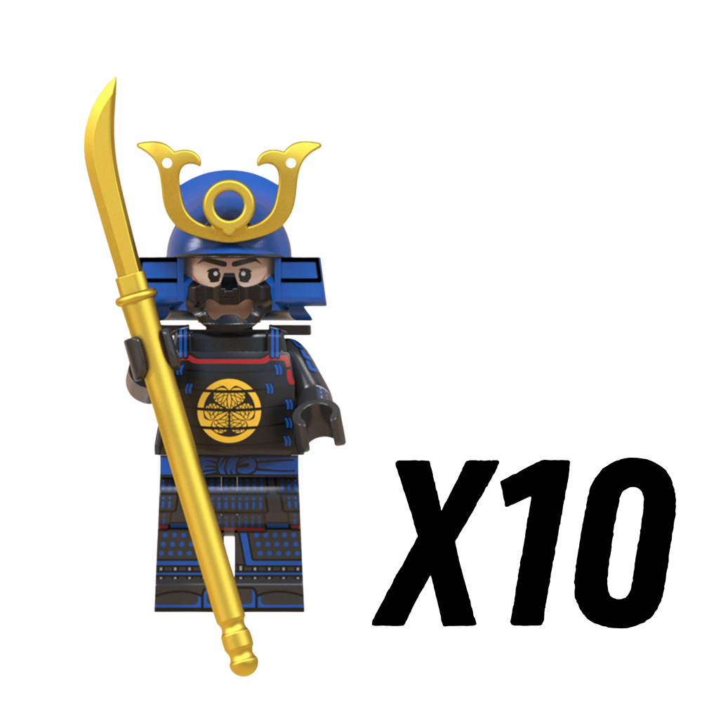 Japanese Samurai Naginata Block Figures Set of 10pcs