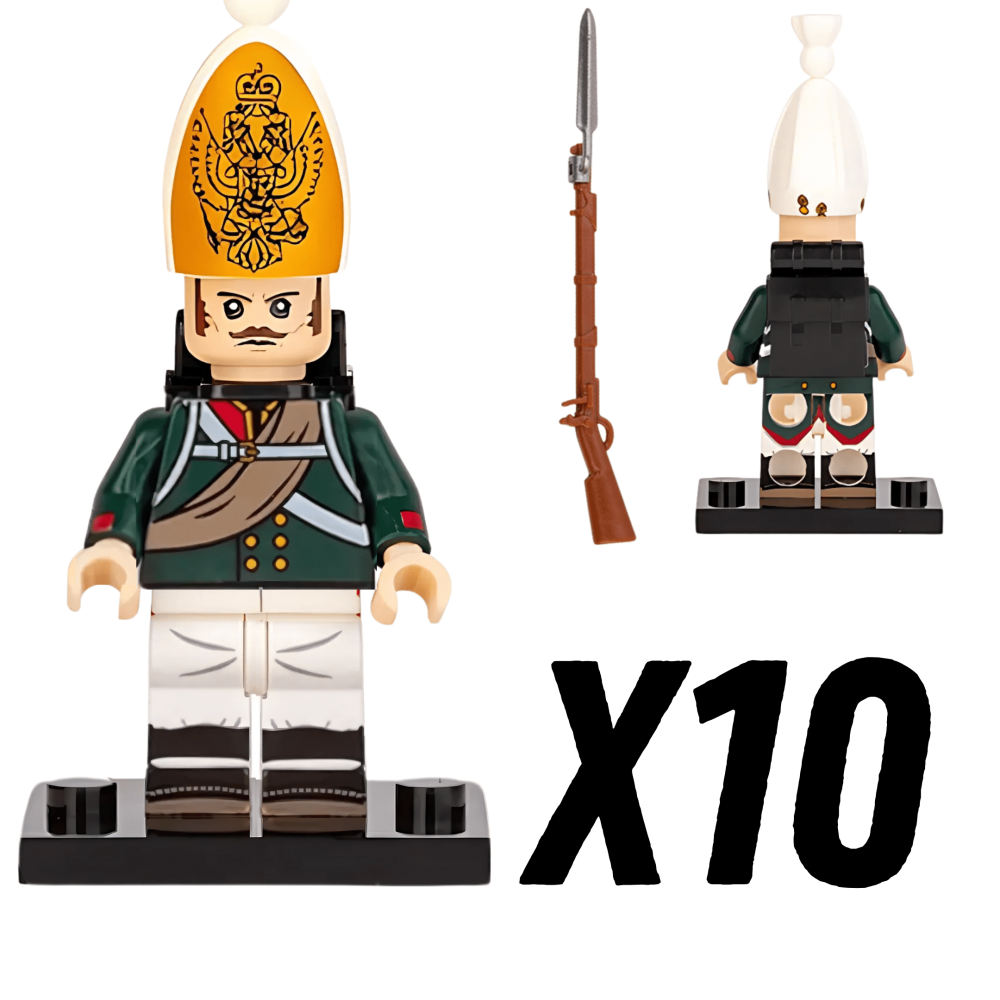 Napoleonic Wars Russian Pavlov Granadier Bayonet Riflemen Block Figures Set of 5pcs