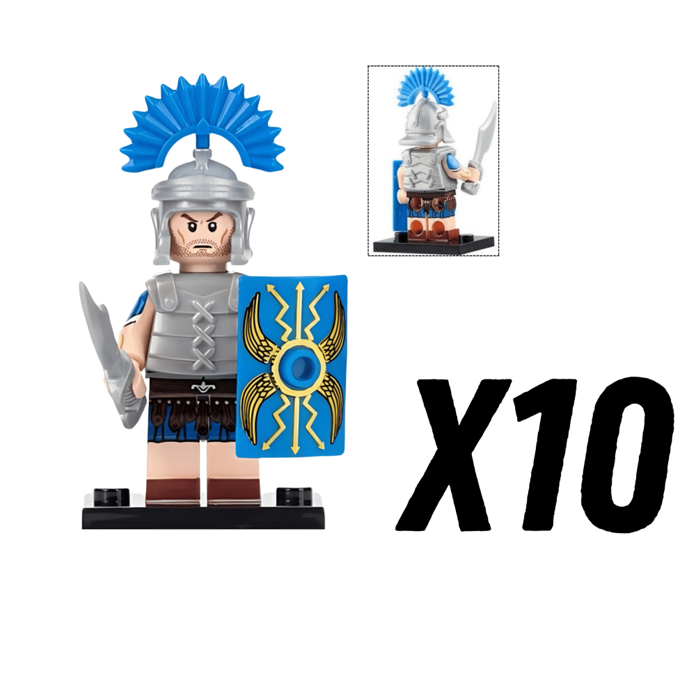 Roman Centurions (Blue) Block Figures Set of 10pcs