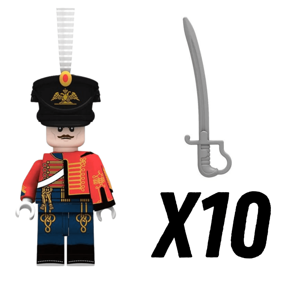 Napoleonic Wars Russian Guard Hussar Block Figures Set of 5pcs