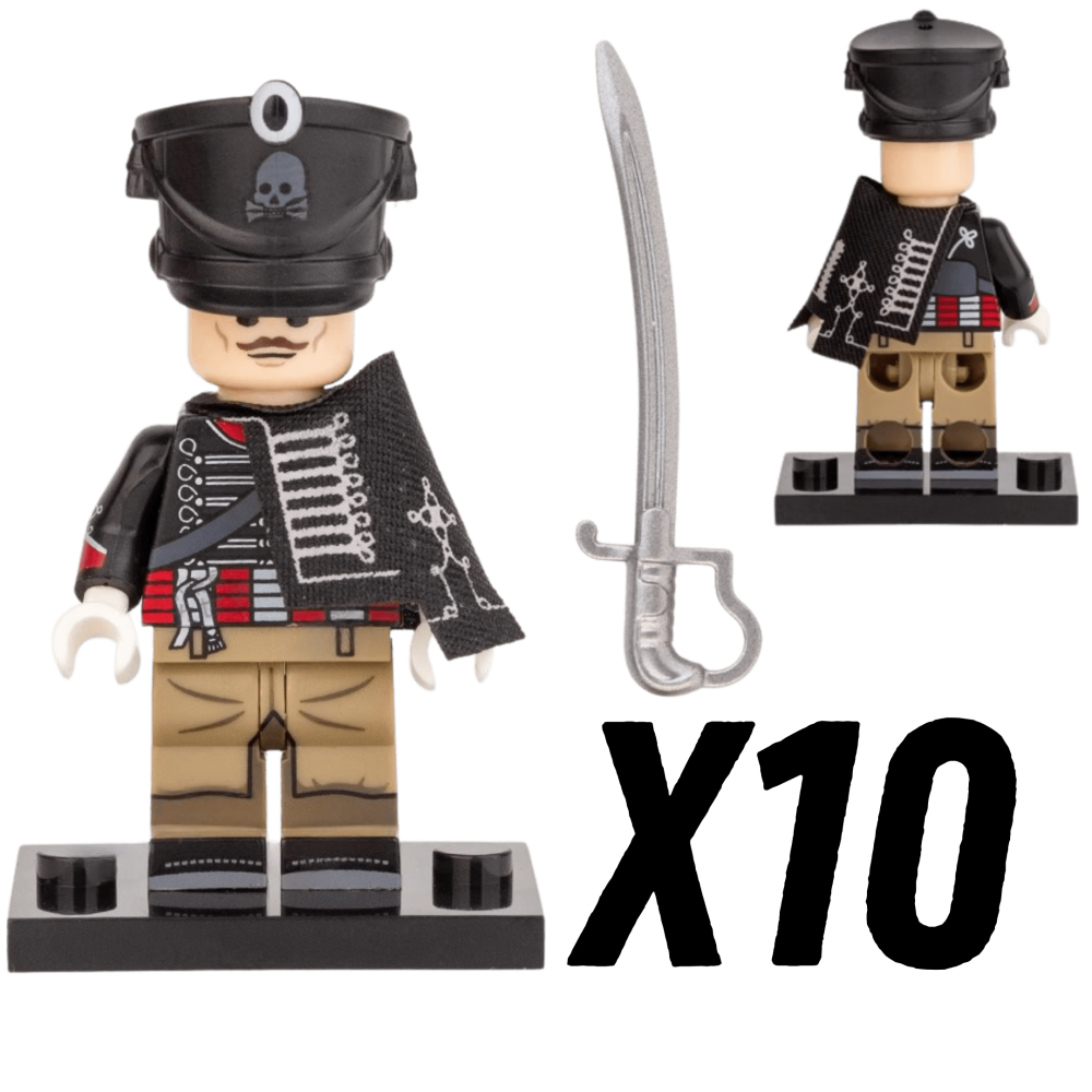 Napoleonic Wars Prussian Skeleton Hussars Block Figures Set of 5pcs