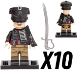Napoleonic Wars Prussian Skeleton Hussars Block Figures Set of 5pcs