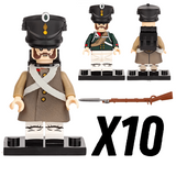 Napoleonic Wars Russian Line Infantry Bayonet Riflemen Block Figures Set of 5pcs