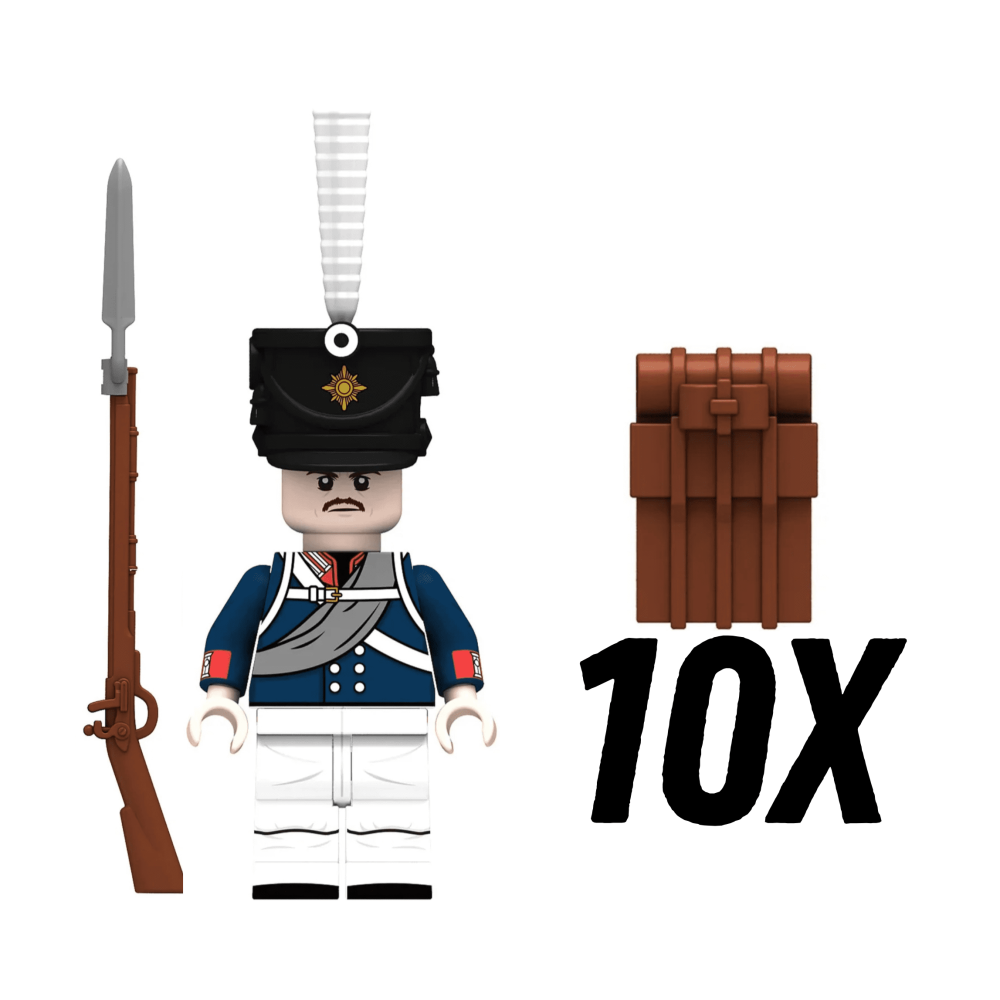 Napoleonic Wars Prussian Guard Grendiers Block Figures Set of 5pcs