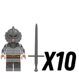War of the Roses House of Lancaster Swordsman Block Figures