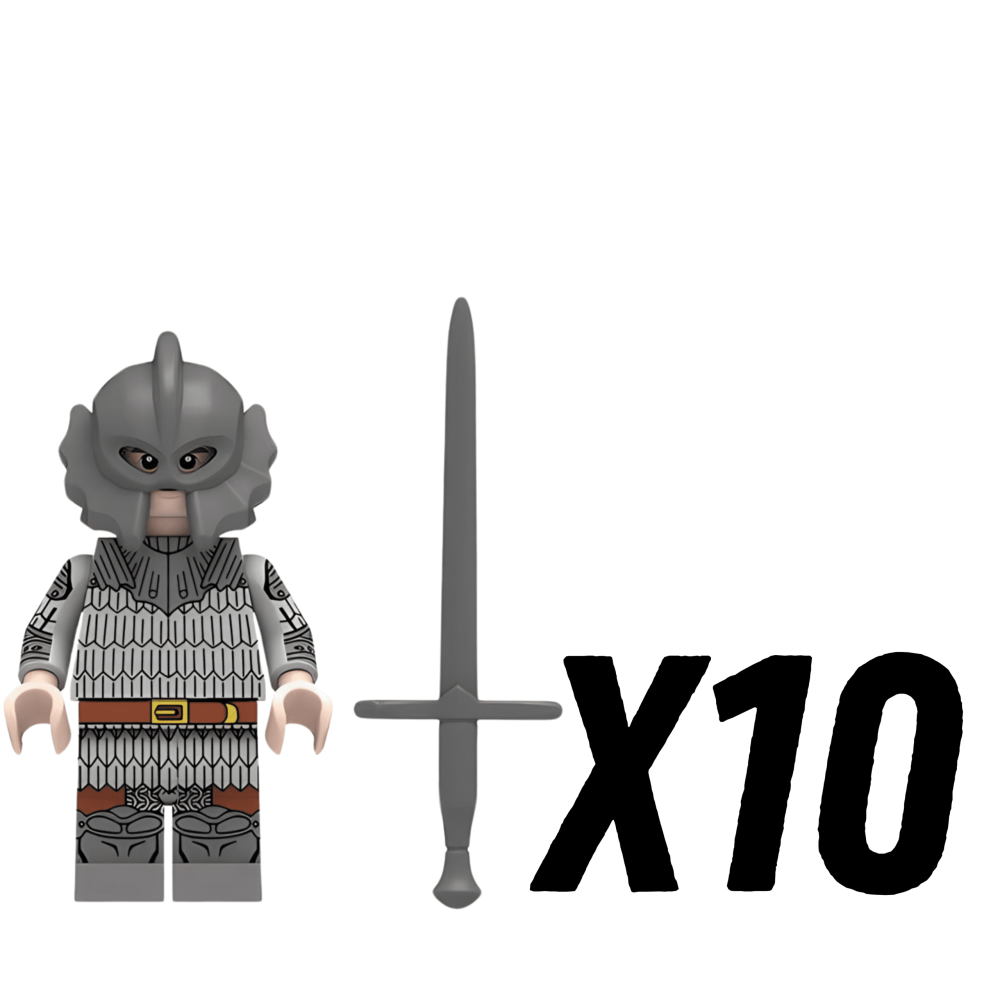 War of the Roses House of Lancaster Swordsman Block Figures