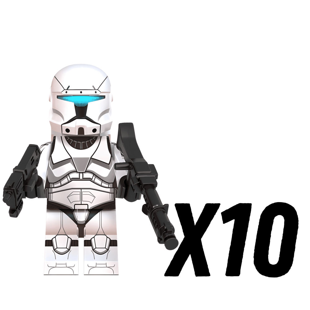 Space War Theme Rebublic Clone Commandos White Squad Block Figures Set of 10pcs