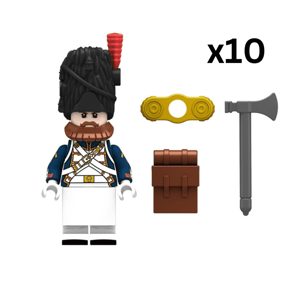 Napoleonic Wars French Sappers Block Figures Set of 10pcs