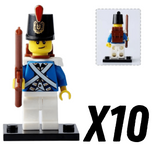 Napoleonic Wars French Fusilier Infantry Block Figures Set of 10pcs