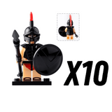 Spartan Warriors (Black Armour) Block Figures Set of 10pcs