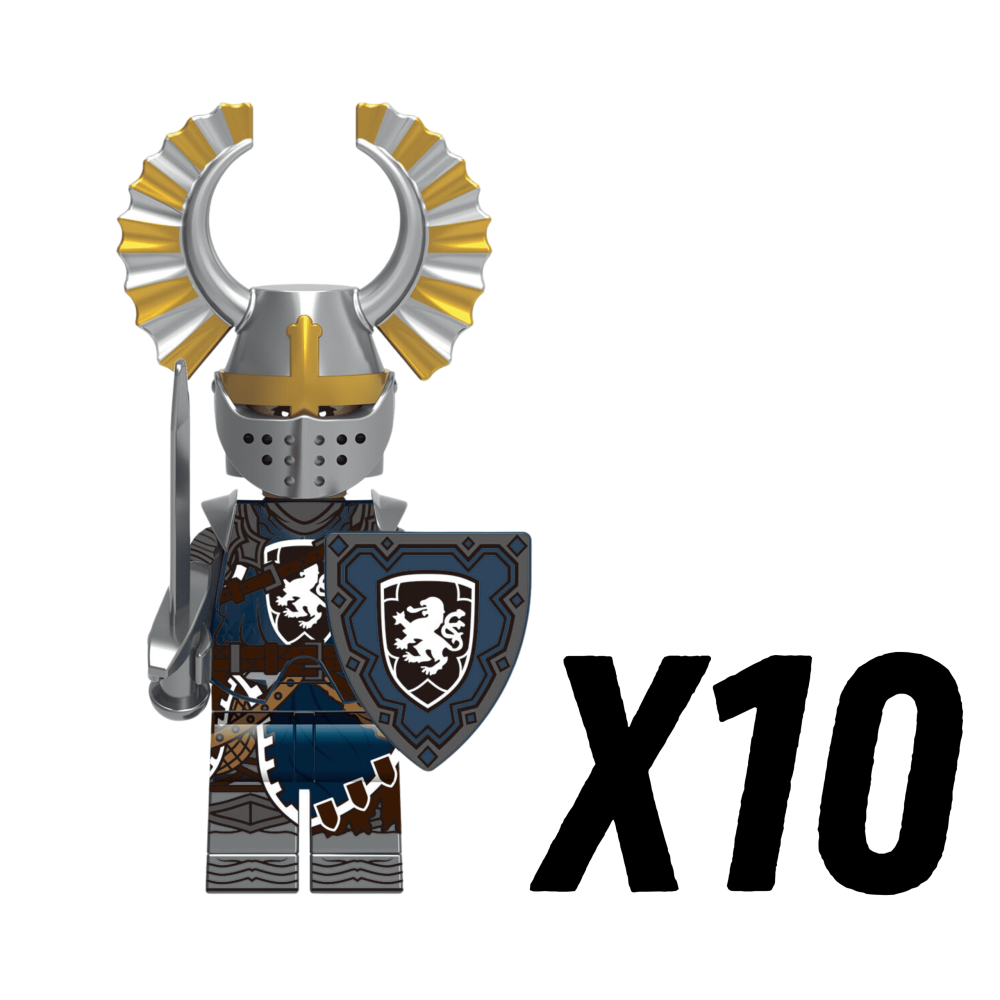 Crusades Knights Templar Lion Heart Knights Block Figures Set  With Sword and Shield