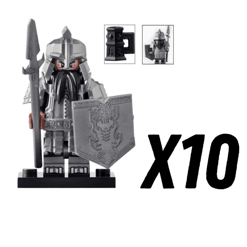 Lord the Rings Iron Hill Dwarves Spears Block Figures Set 10pcs