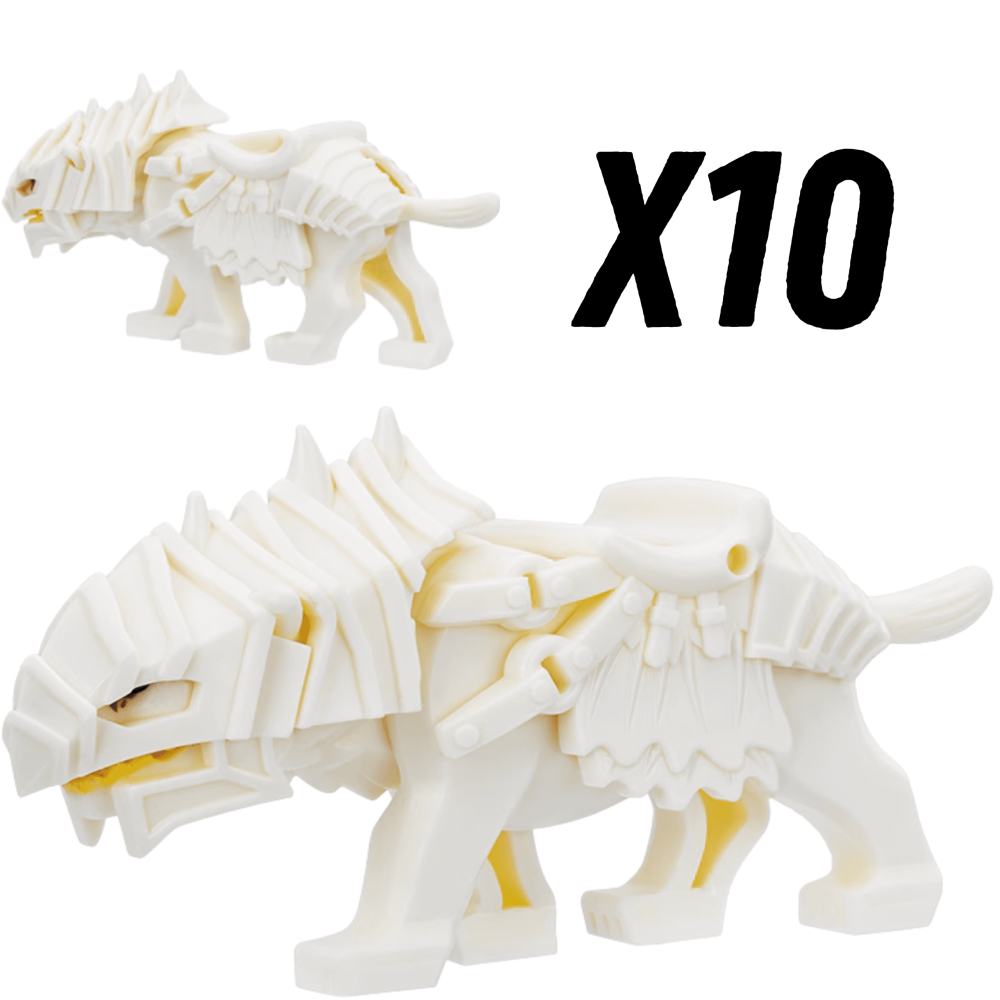 Lord of the Rings Armored Wargs (White) Block Figures Set