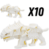 Lord of the Rings Armored Wargs (White) Block Figures Set