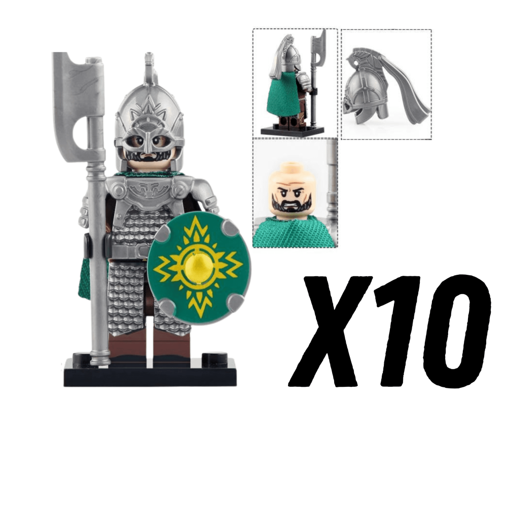 Lord the Rings Riders Rohan Long Axes Block Figures Set 10pcs
