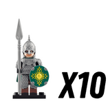 Lord the Rings Riders Rohan Lances Block Figures Set 10pcs