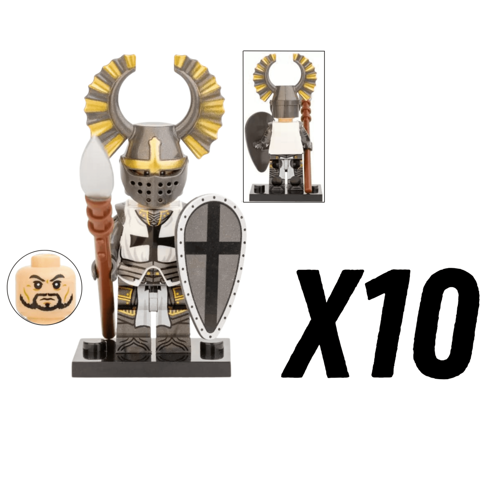 Crusades Teutonic Knights Elite Spears Block Figures Set With Spear and Shield