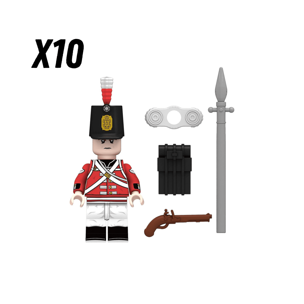 Napoleonic Wars British Royal NCO’s Block Figures Set of 10pcs