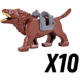 Lord of the Rings Brown Warg Mount Block Figures Set