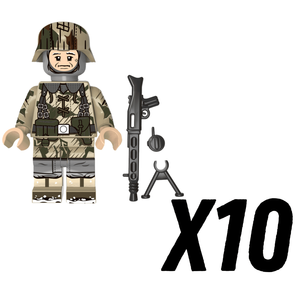 Hermann Goering Paratrooper WW2 Soldiers MG-42 Machine GunBlock Figures Set of 5pcs