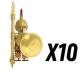 Spartan Warriors (Gold Armour) Block Figures Set of 10pcs