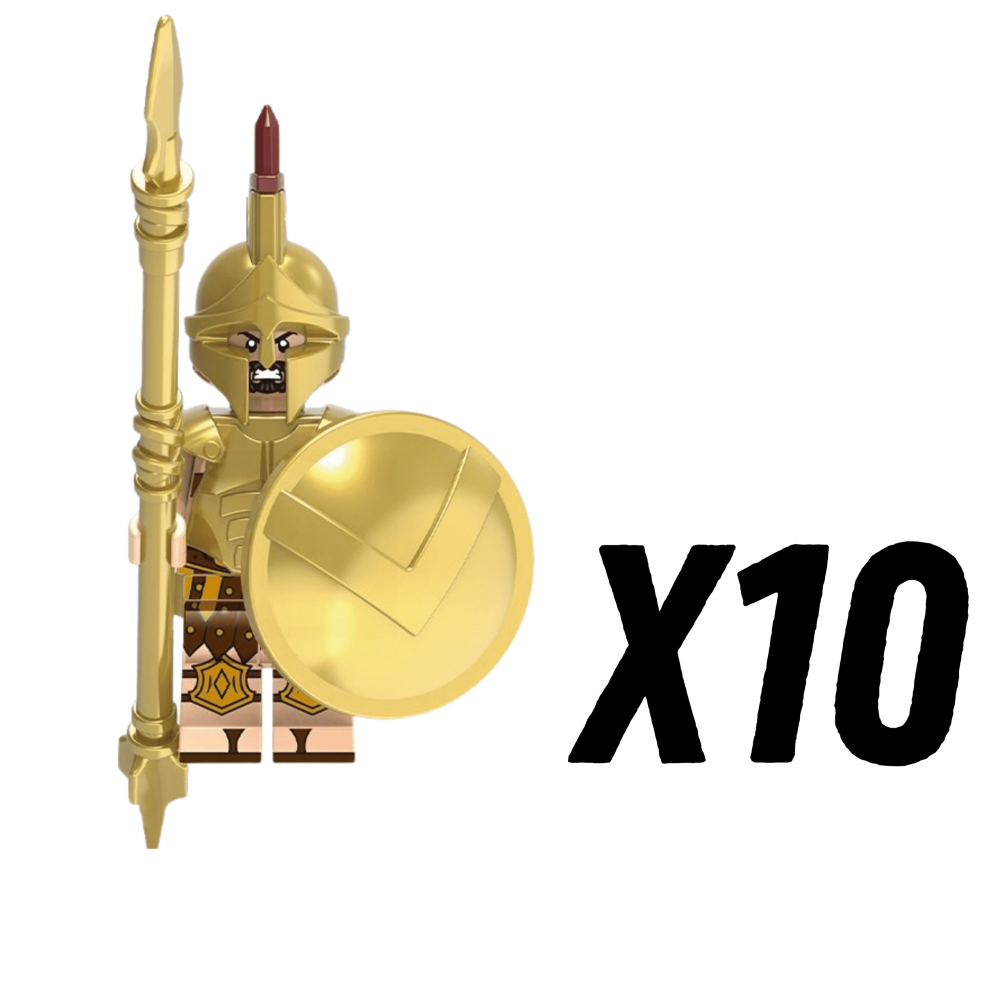 Spartan Warriors (Gold Armour) Block Figures Set of 10pcs