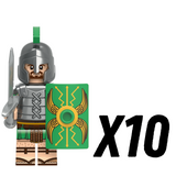 Roman Legion Infantry (Green) Block Figures Set of 10pcs